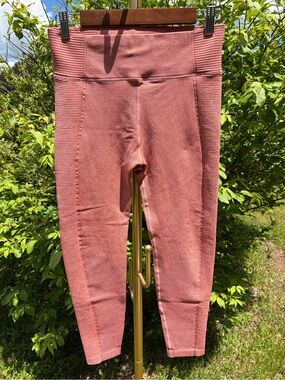 Aerie Offline High Rise Ribbed Athletic Leggings Brick Red Women's Medium